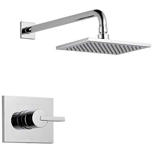 Delta Faucet Vero 14 Series Single-Function Shower Trim Kit with Single-Spray Touch-Clean Rain Shower Head, Chrome T14253 (Valve Not Included)