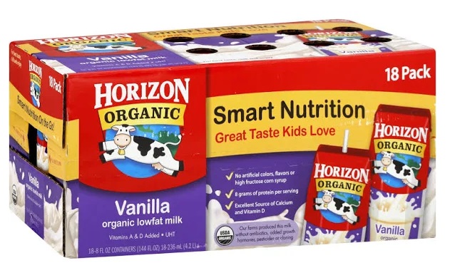 Horizon Organic Lowfat Milk, Vanilla - 18 boxes, 8 fl oz each